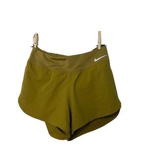 Nike DRI FIT Women's Lined Running Shorts Mustard Yellow Size Small